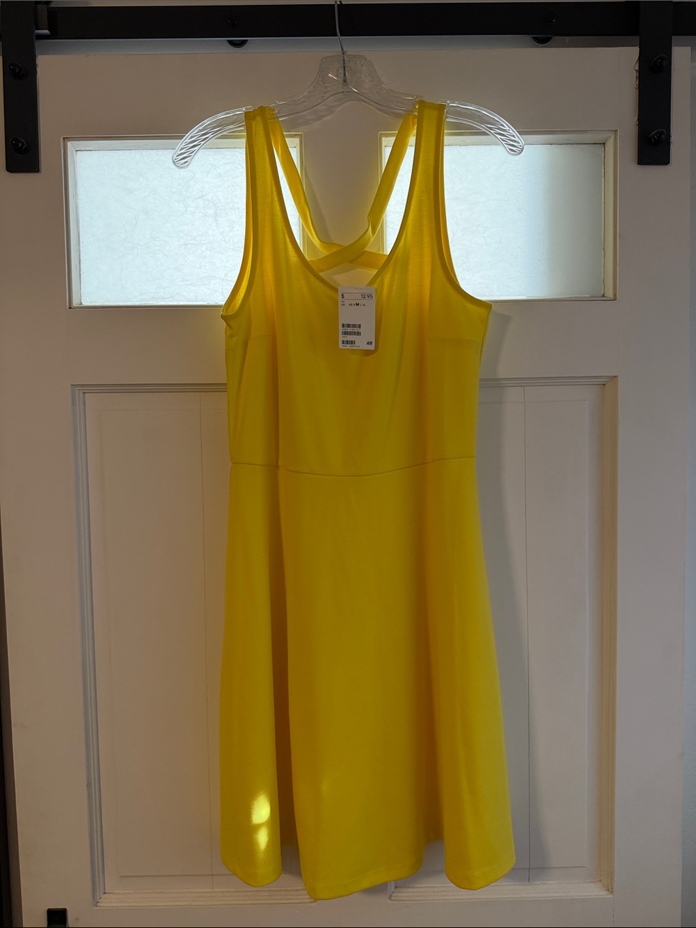 H&M Yellow Sleeveless Midi A-Line Dress